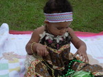 Here she is in her new "mom made" hippie dress